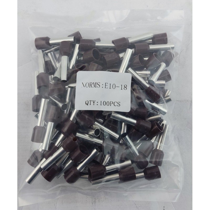 Наконечник гільза Е10-18 10мм2 коричневий TNSy