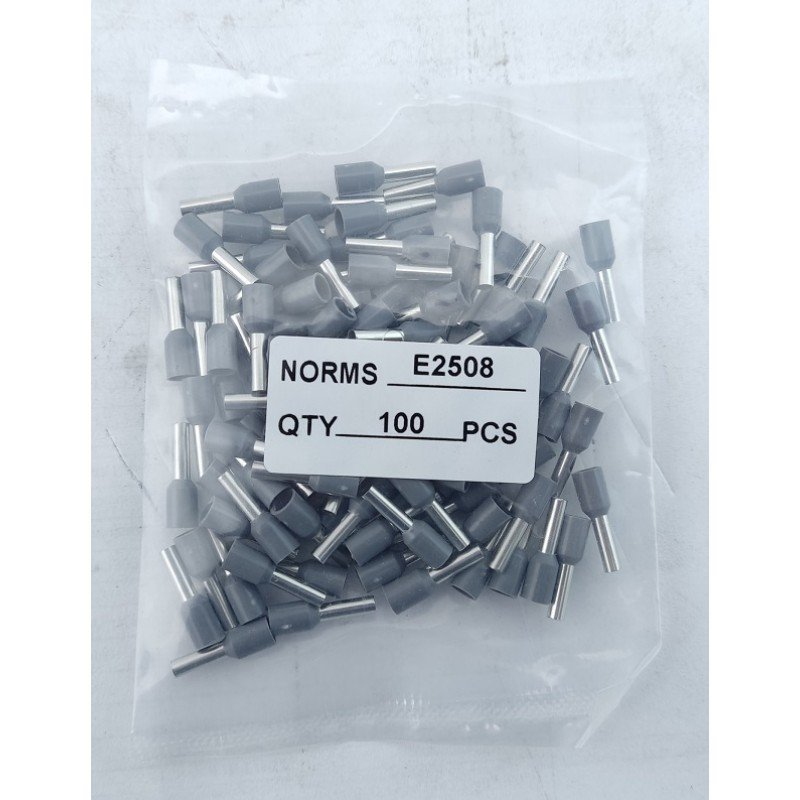 Наконечник гільза Е2508 2,5 мм сірий TNSy