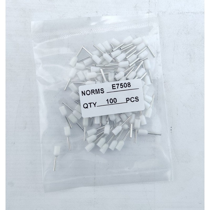 Наконечник гільза Е7508 0,75 мм білий TNSy