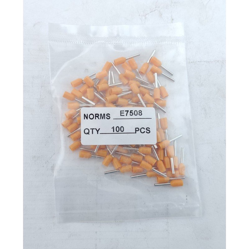 Наконечник гільза Е7508 0,75 мм помаранчевий TNSy