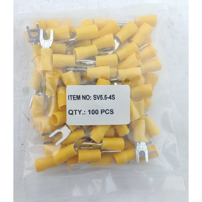 Наконечник вилка з ізоляцією SV5,5-4 (4-6/4) жовтий TNSy