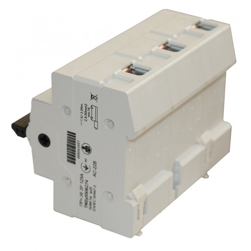 Перемикач-роз'єднувач ПРт-36 "1-0-2" 3Р 125А TNSy