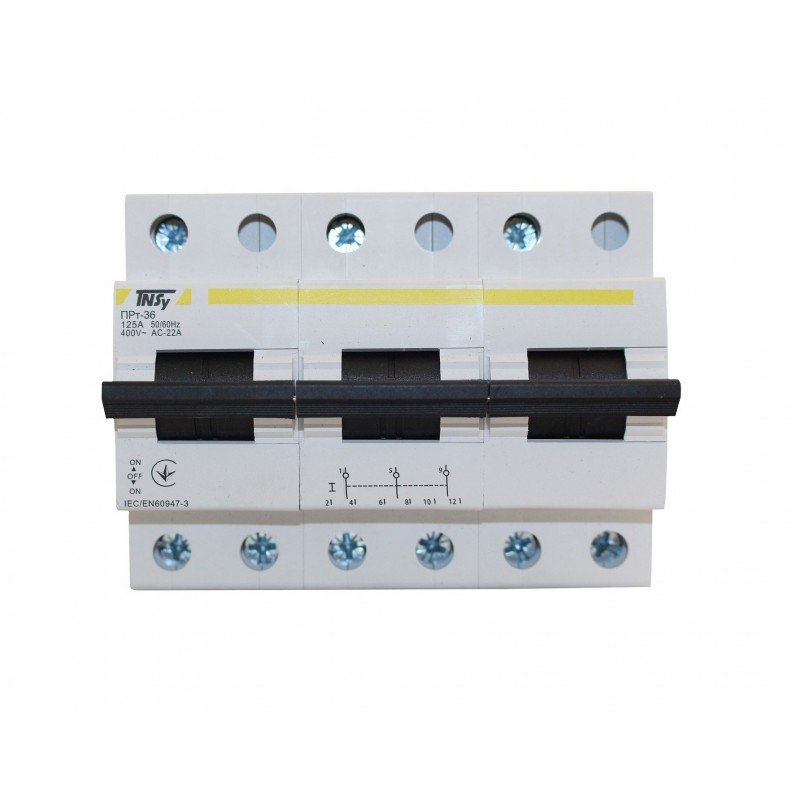 Перемикач-роз'єднувач ПРт-36 "1-0-2" 3Р 125А TNSy