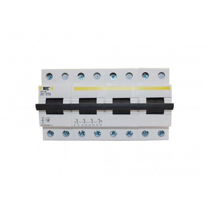 Перемикач-роз'єднувач ПРт-36 "1-0-2" 4Р 125А TNSy