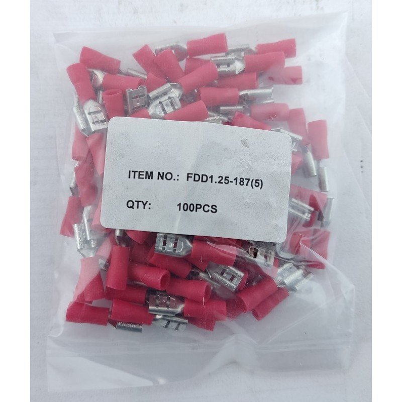 Роз'єм "мама" FDD1,25-187(5) (0,5-1,5/4,8-0,5) червоний TNSy