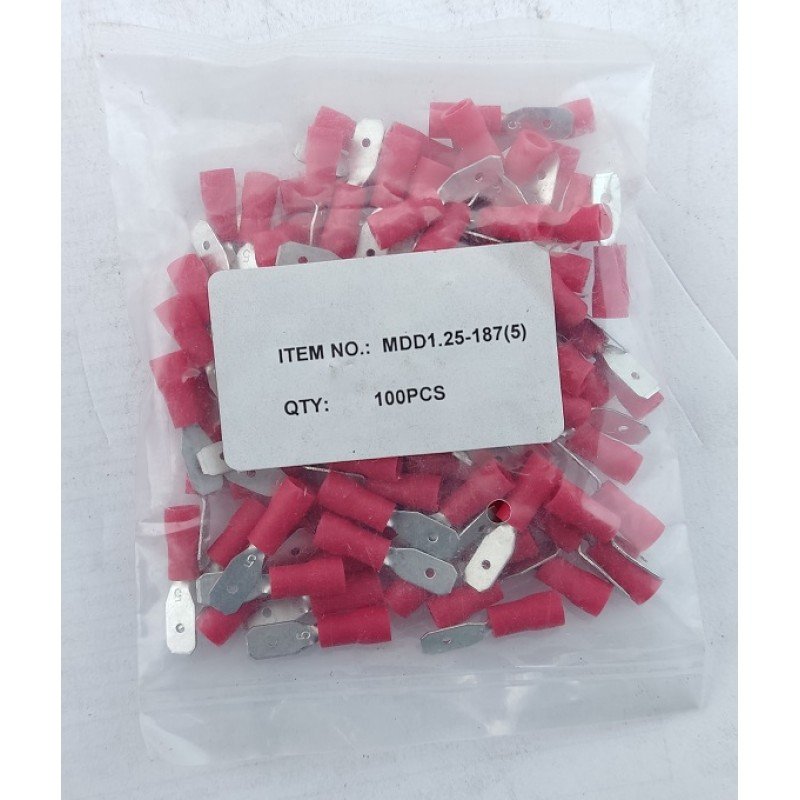 Роз'єм "папа" MDD1,25-187(5) (0,5-1,5/4,8-0,8) червоний TNSy