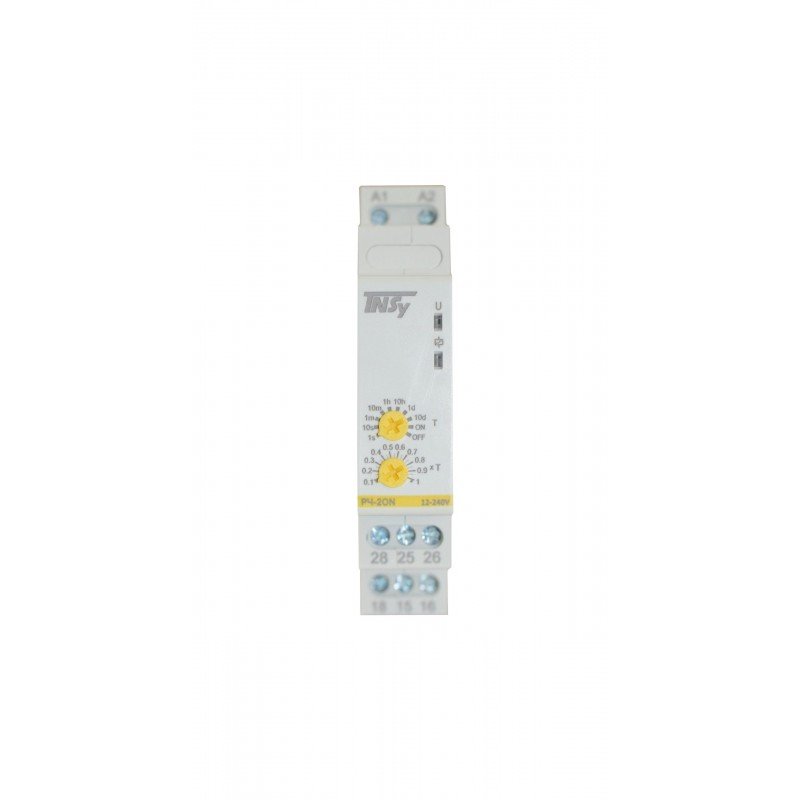 Реле часу РЧ-2ON 12-240V AC/DC (2C/Ox16A_AC1) 0,1с-10днів. затримка вмикання TNSy