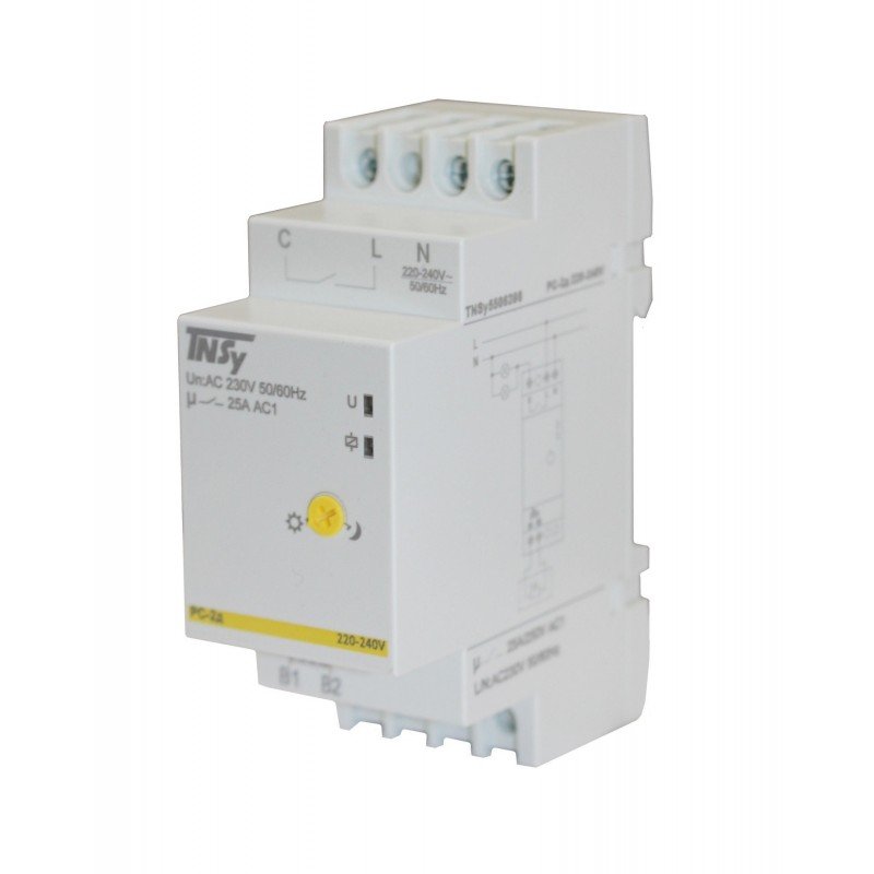 Реле сутінкове РС-2д 2мод 220-240VAC (1N/Ox25A_AC1) 5-100Iux з датчиком TNSy