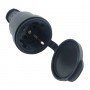 Розетка з захисною кришкою з/к переносна RUBBER IP44 TNSy