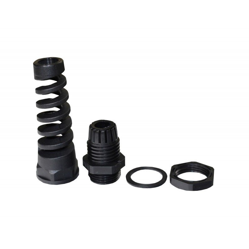 Сальник PG11 d5-10мм IP68 зі спіраллю чорний TNSy