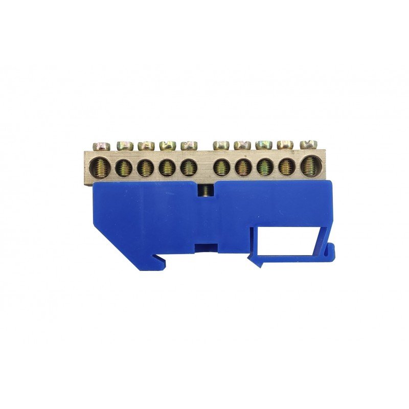 Шина ізольована «N» на DIN-рейку ШЛІ8х12-10 синій TNSy