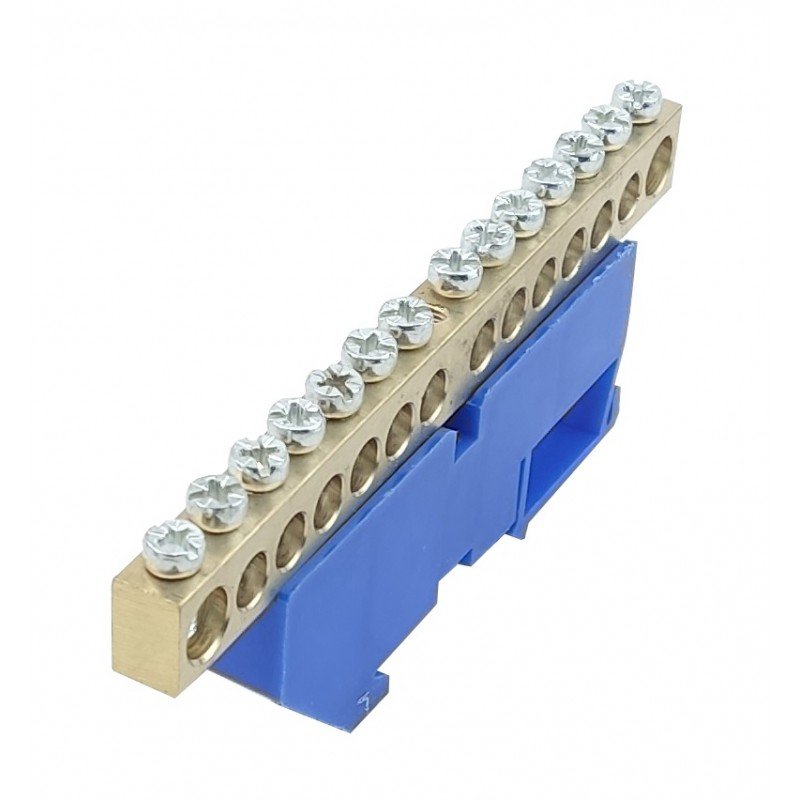 Шина ізольована «N» на DIN-рейку ШЛІ8х12-14 синій TNSy