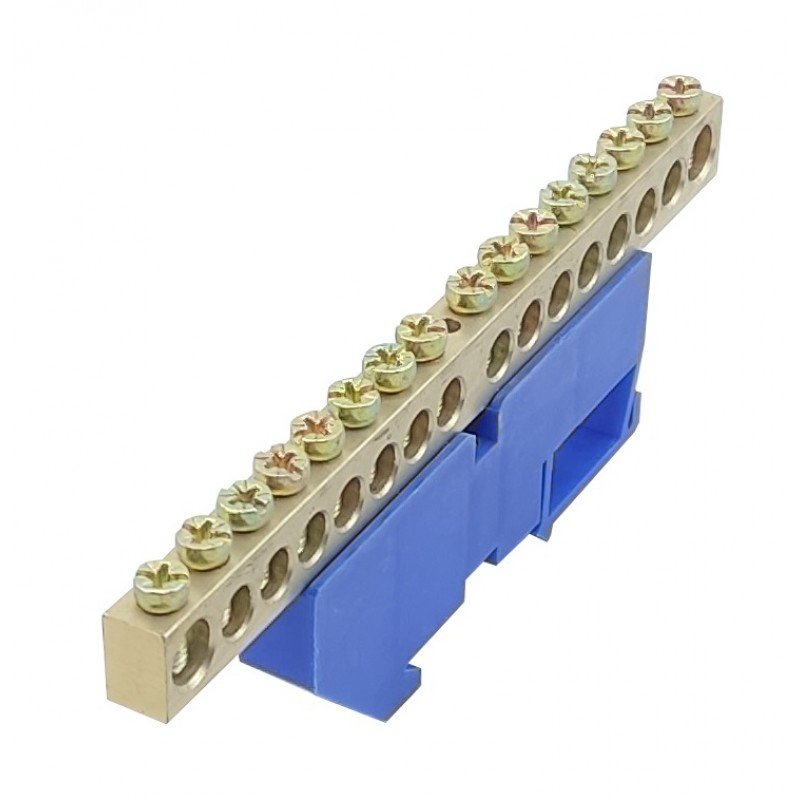 Шина ізольована «N» на DIN-рейку ШЛІ8х12-16 синій TNSy