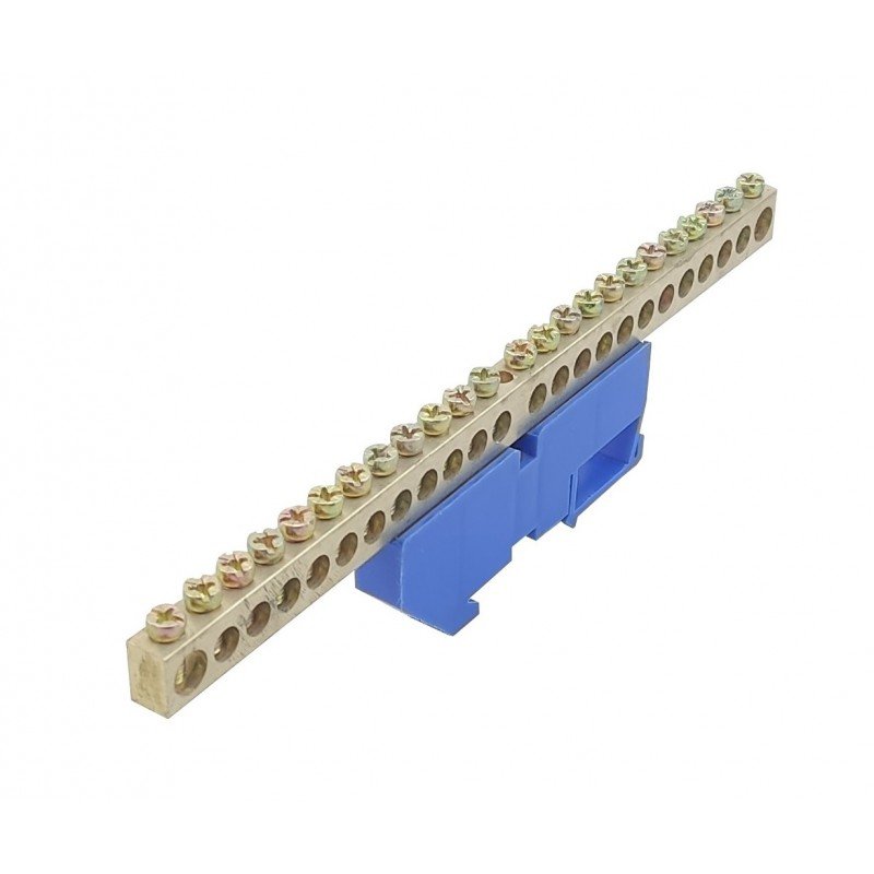 Шина ізольована «N» на DIN-рейку ШЛІ8х12-24 синій TNSy