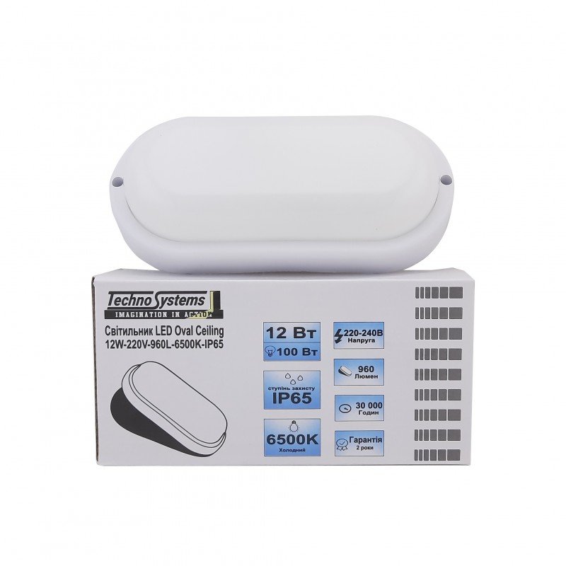 Світильник LED Oval Ceiling 12W-220V-960L-6500K-IP65 TNSy
