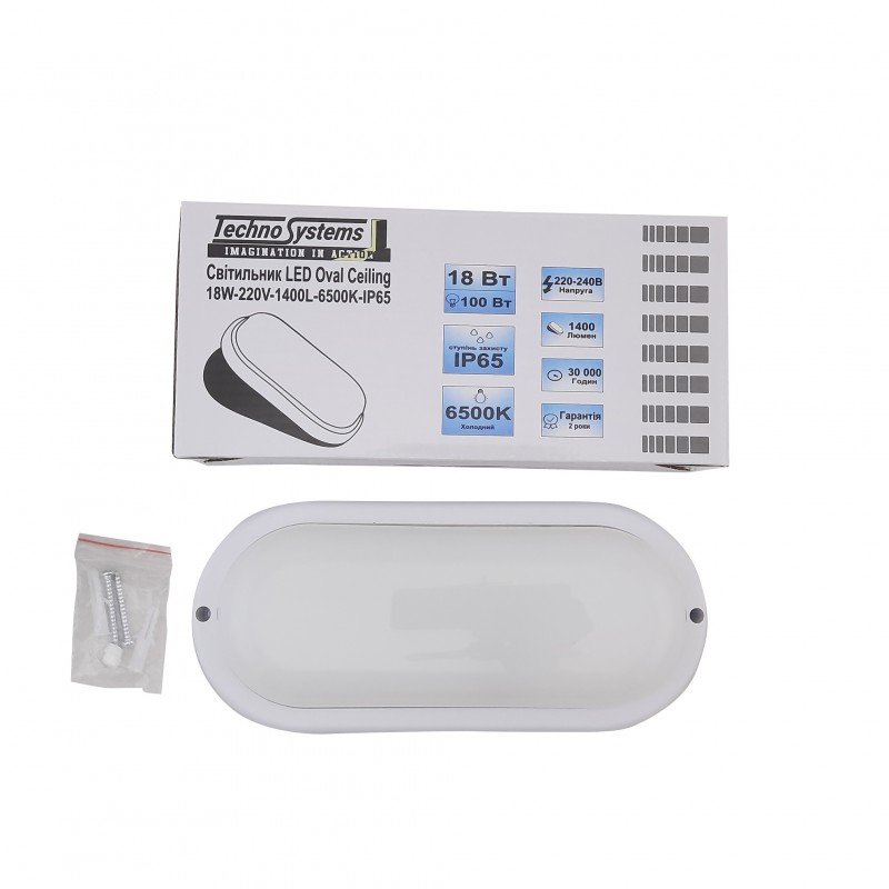 Світильник LED Oval Ceiling 18W-220V-1440L-6500K-IP65 TNSy
