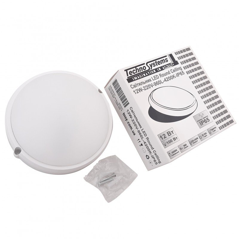 Світильник LED Round Ceiling 12W-220V-960L-4200K-IP65 TNSy