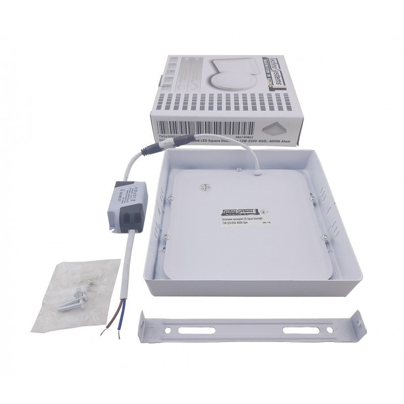 Світильник накладний LED Square Downlight 12W-220V-850L-4000K Alum TNSy