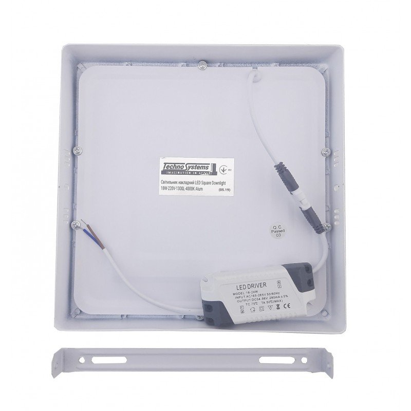 Світильник накладний LED Square Downlight 18W-220V-1300L-4000K Alum TNSy