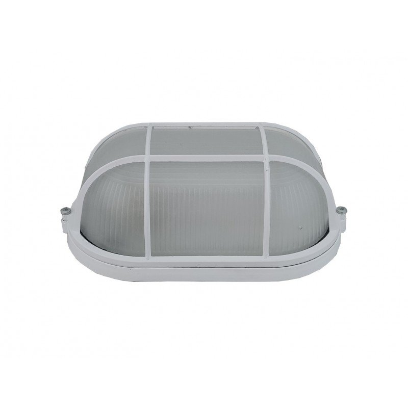 Світильник НПП1202-100W-E27-IP65 овал білий з решіткою TNSy