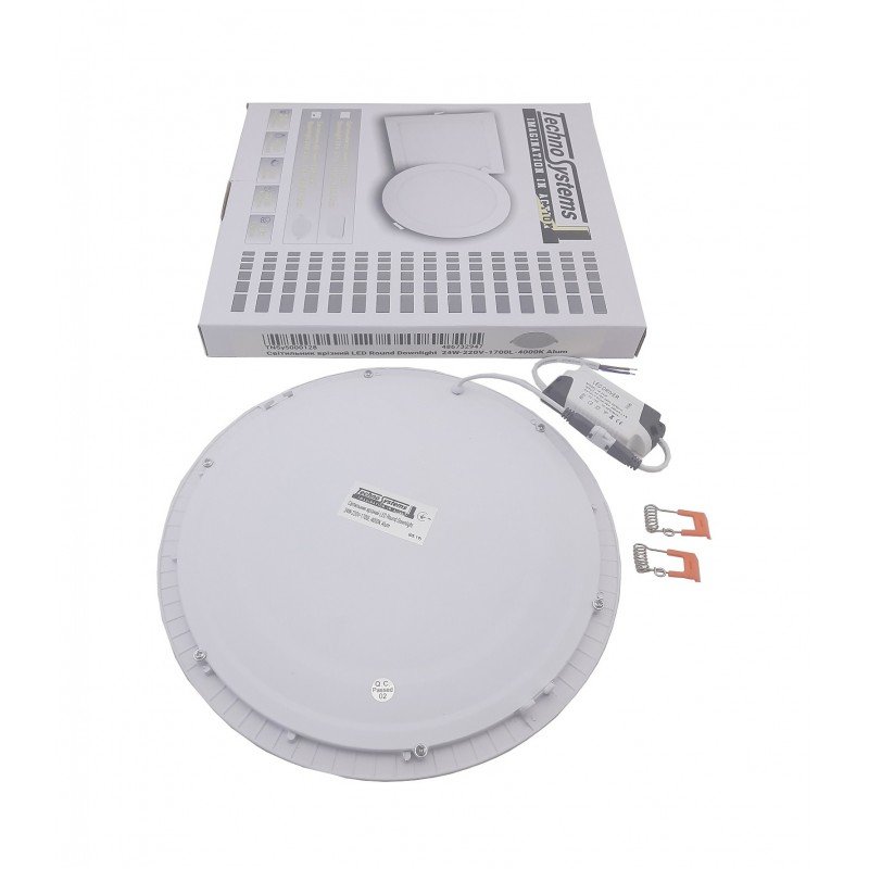 Світильник врізний LED Round Downlight 24W-220V-1700L-4000K Alum TNSy