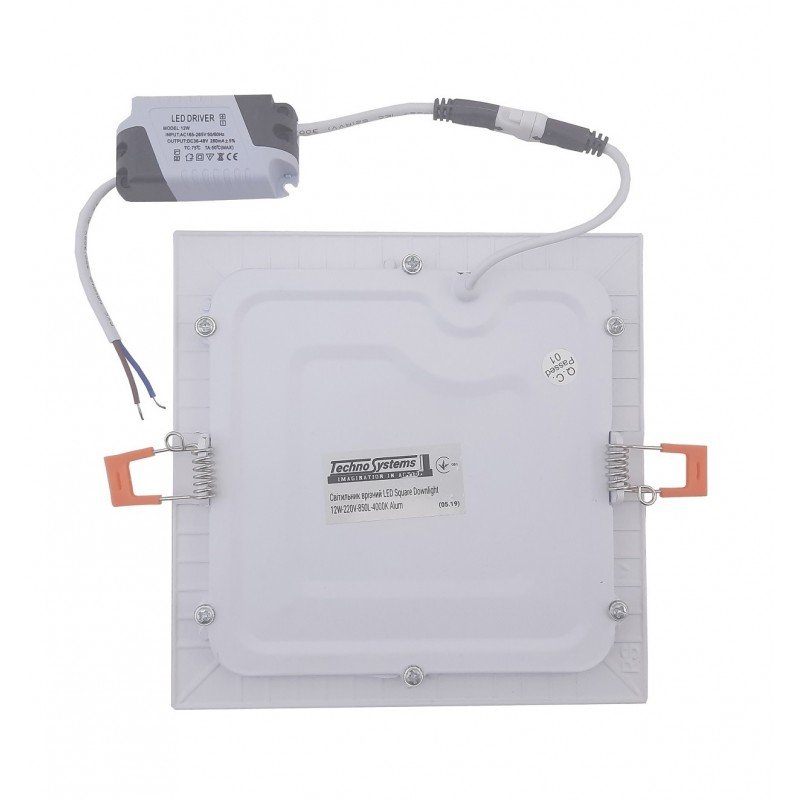 Світильник врізний LED Square Downlight 12W-220V-850L-4000K Alum TNSy