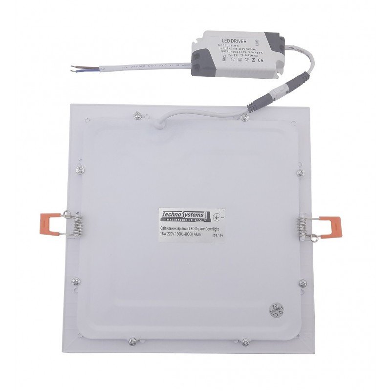 Світильник врізний LED Square Downlight 18W-220V-1300L-4000K Alum TNSy