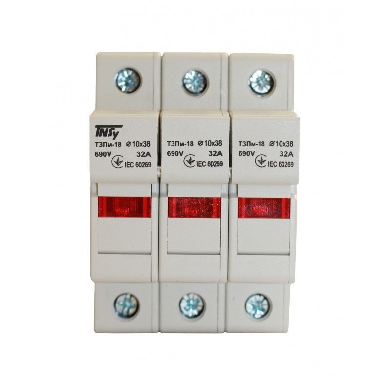 Тримач запобіжника модульний ТЗПм-18 3P 10х38 32А TNSy