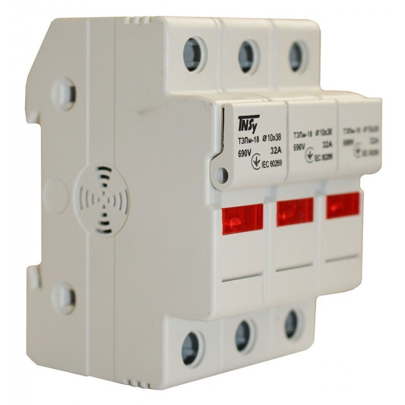 Тримач запобіжника модульний ТЗПм-18 3P 10х38 32А TNSy