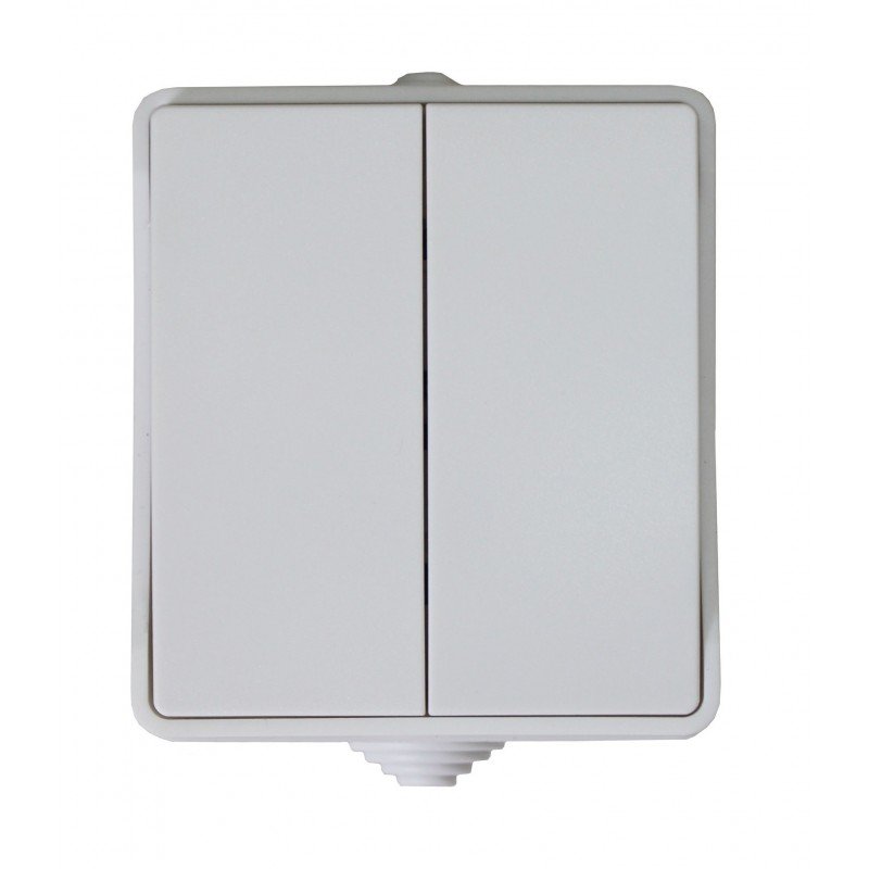 Вимикач зовн. устан. 2-кл. білий IP54 TNSy SURFACE TNSy