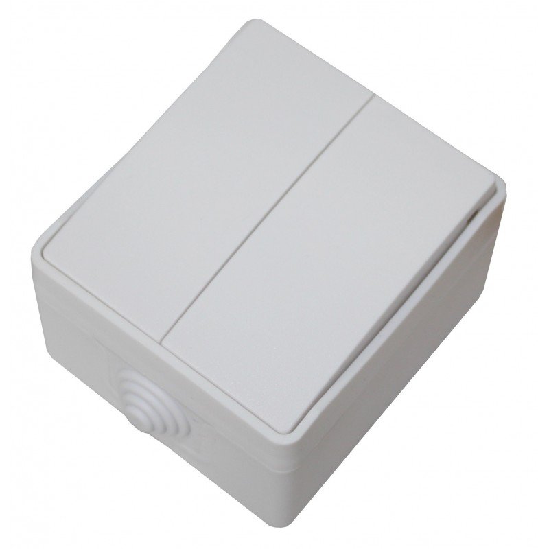 Вимикач зовн. устан. 2-кл. білий IP54 TNSy SURFACE TNSy