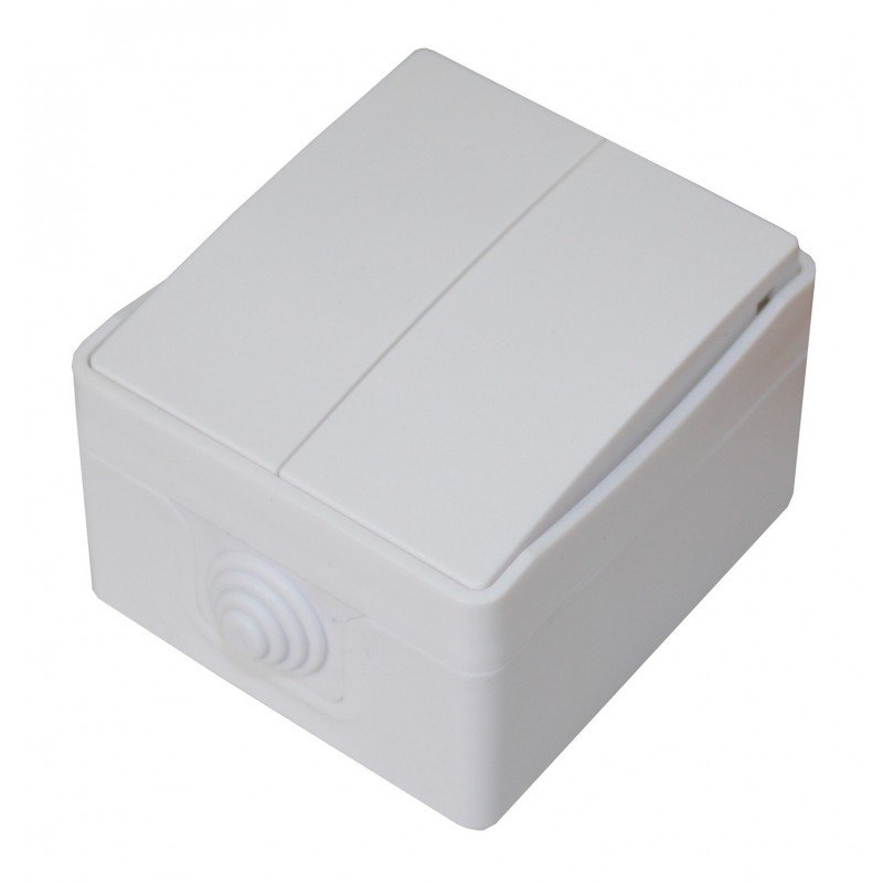 Вимикач зовн. устан. 2-кл. білий IP54 TNSy SURFACE TNSy