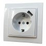 Розетка вн. устан. 1-а з/к з 1 USB 2.1A біла IP20 TNSy Malta