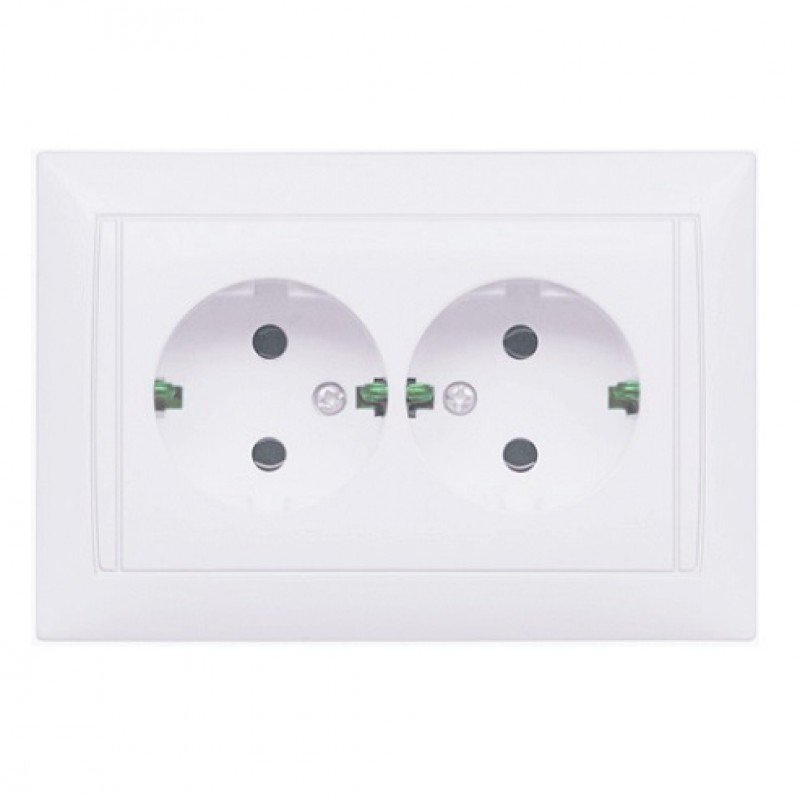 Розетка вн. устан. 2-а з/к біла IP20 TNSy Latina TNSy