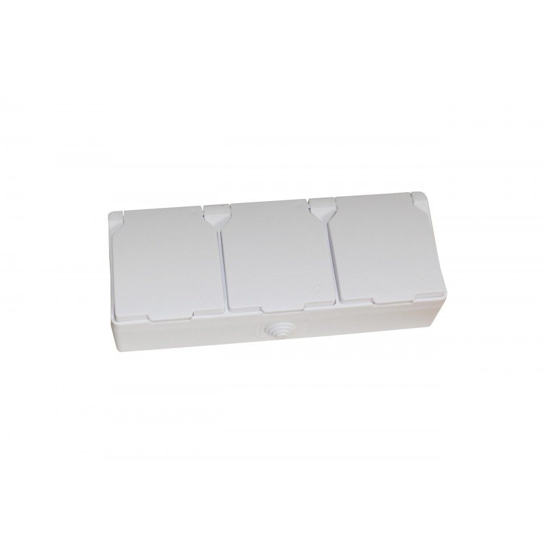 Розетка зовн. устан. 3-а з/к біла IP54 TNSy SURFACE TNSy
