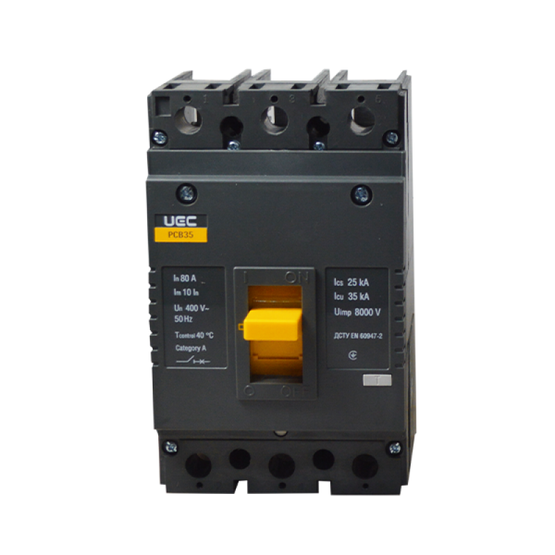 Автоматичний вимикач PCB35 3Р 80А 35кА UEC