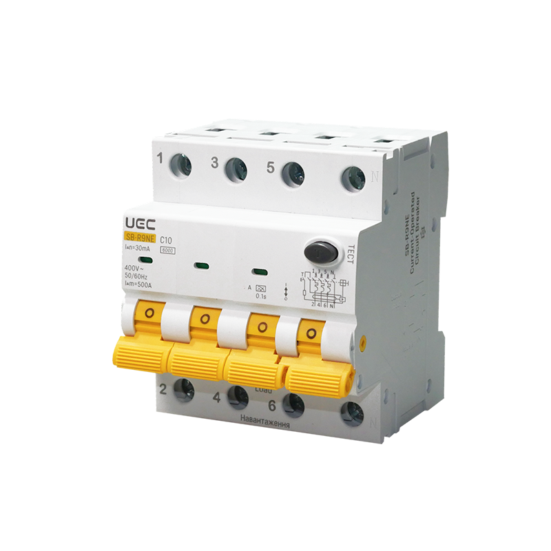 Автомат диференційного захисту SB-R9NE 4P C 10A 30mA Tип A 6kA UEC