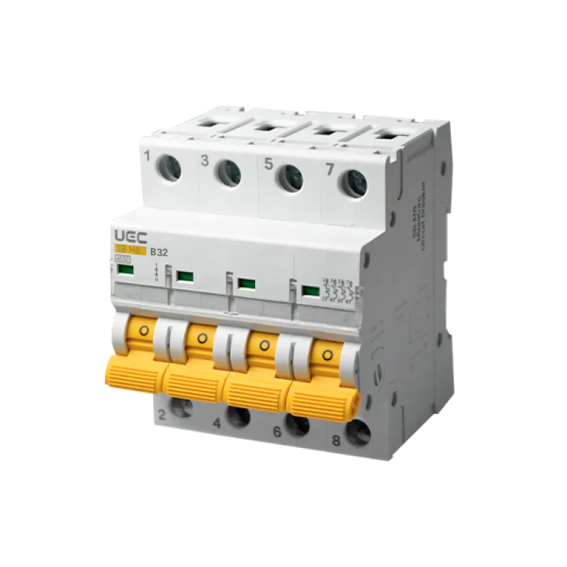 Модульний автоматичний вимикач SB-M8 4P 32A характеристика B 4,5кA UEC