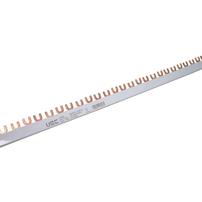 Шина з'єднувальна FORK (вилка) 3P 63А довжина 1м UEC