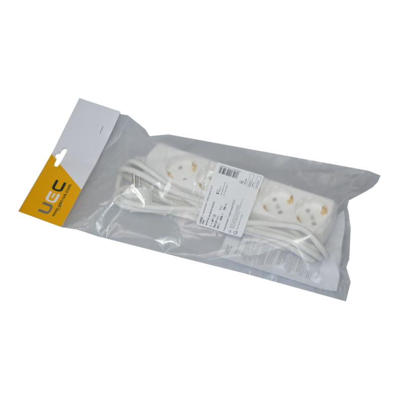 Подовжувач П05 5 місць 2P+PE/3м 3х1мм2 10А/250В ECO UEC