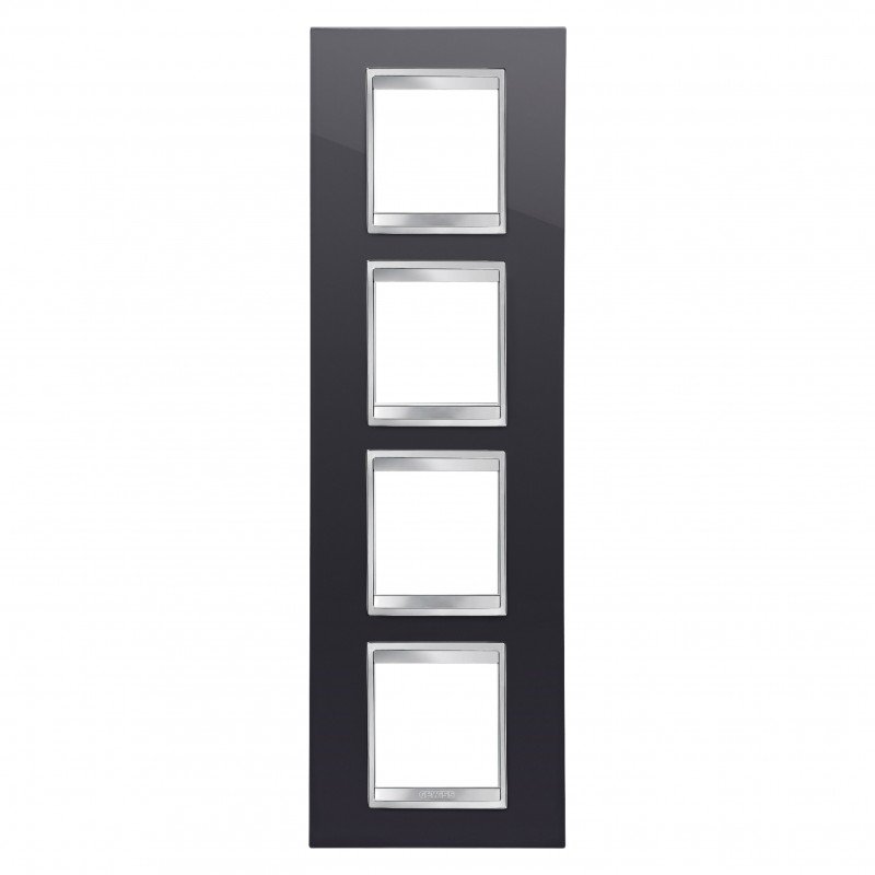 Рамка Chorusmart LUX 2+2+2+2M вертикальна тонер чорний GEWISS