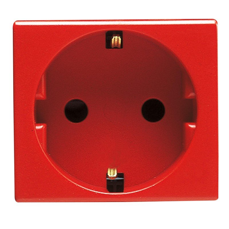Розетка 2P+E 16A 250В 2 модулі червона SYSTEM GEWISS