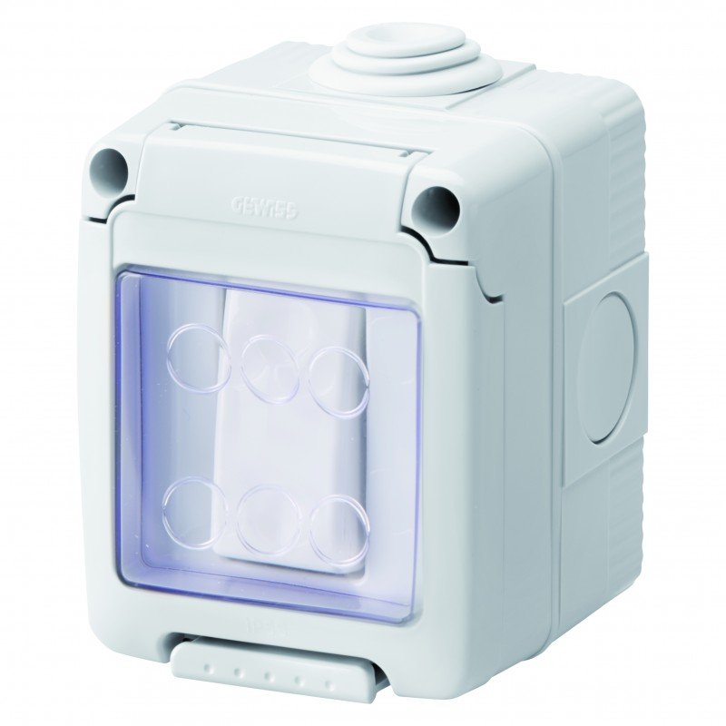 Вимикач в зборі 27 COMBI SYSTEM 1Р 16AX IP55 сірий GEWISS