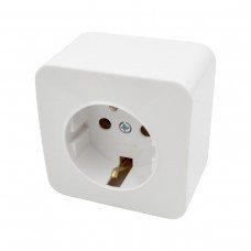 Розетка 1 місце 2P+E з заземленням 16A 250В білий LINEA