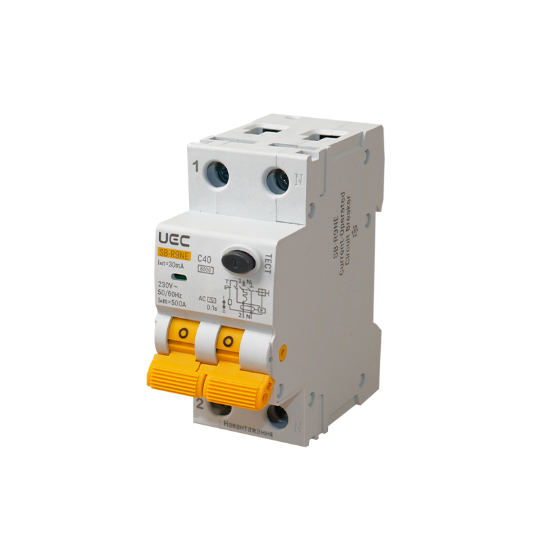 Автомат диференційного захисту SB-R9NE 2P C 40A 30mA Tип AC 6kA UEC