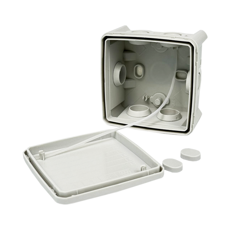 Коробка монтажна для відкритого встановлення 100х100х50 мм (зовн. 115х115х54 мм) IP65 сіра UEC