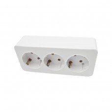 Розетка 3 місця 2P+E з заземленням 16A 250В білий LINEA