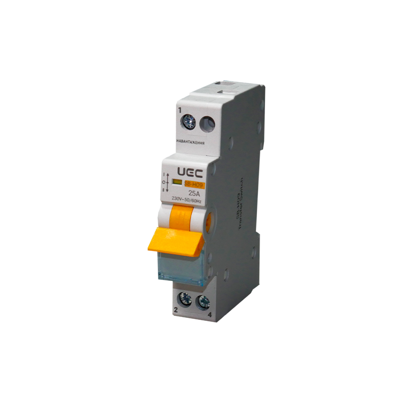 Вимикач-роз'єднувач трипозиційний SB-H09-63 1P 25А UEC