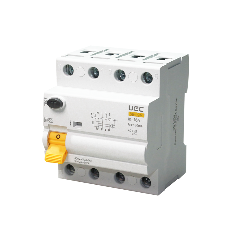Пристрій захисного відключення SB-L9M 4P 16A 30mA Tип AC 6kA UEC