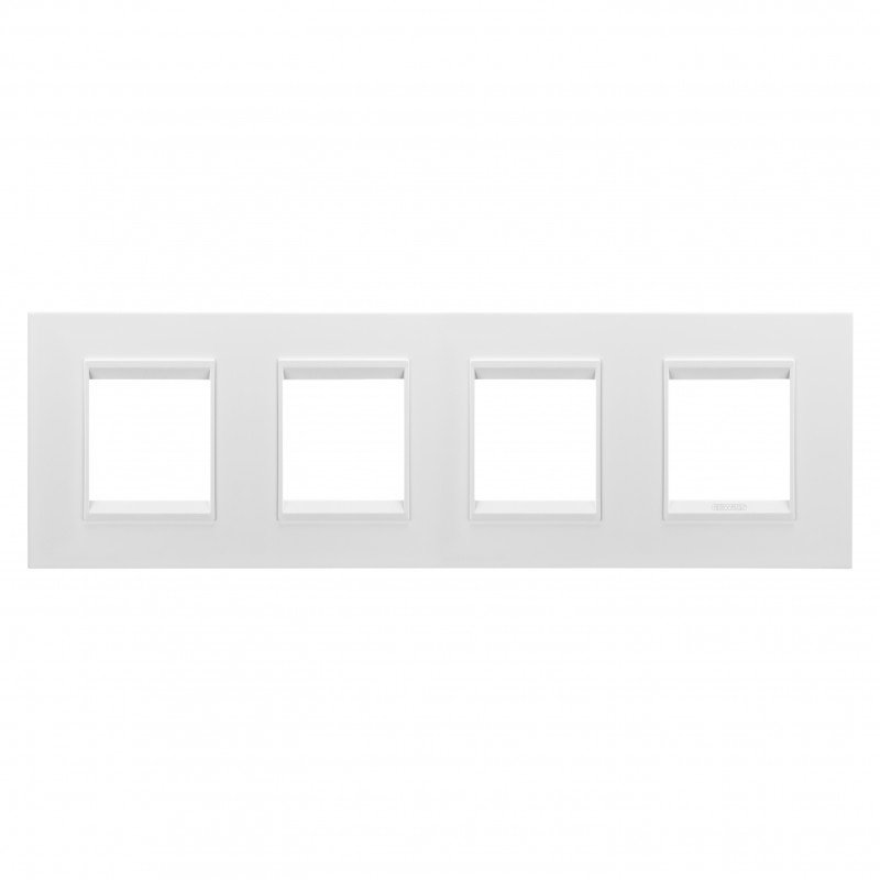 Рамка Chorusmart LUX 2+2+2+2M горизонтальна метал сатиновий білий GEWISS